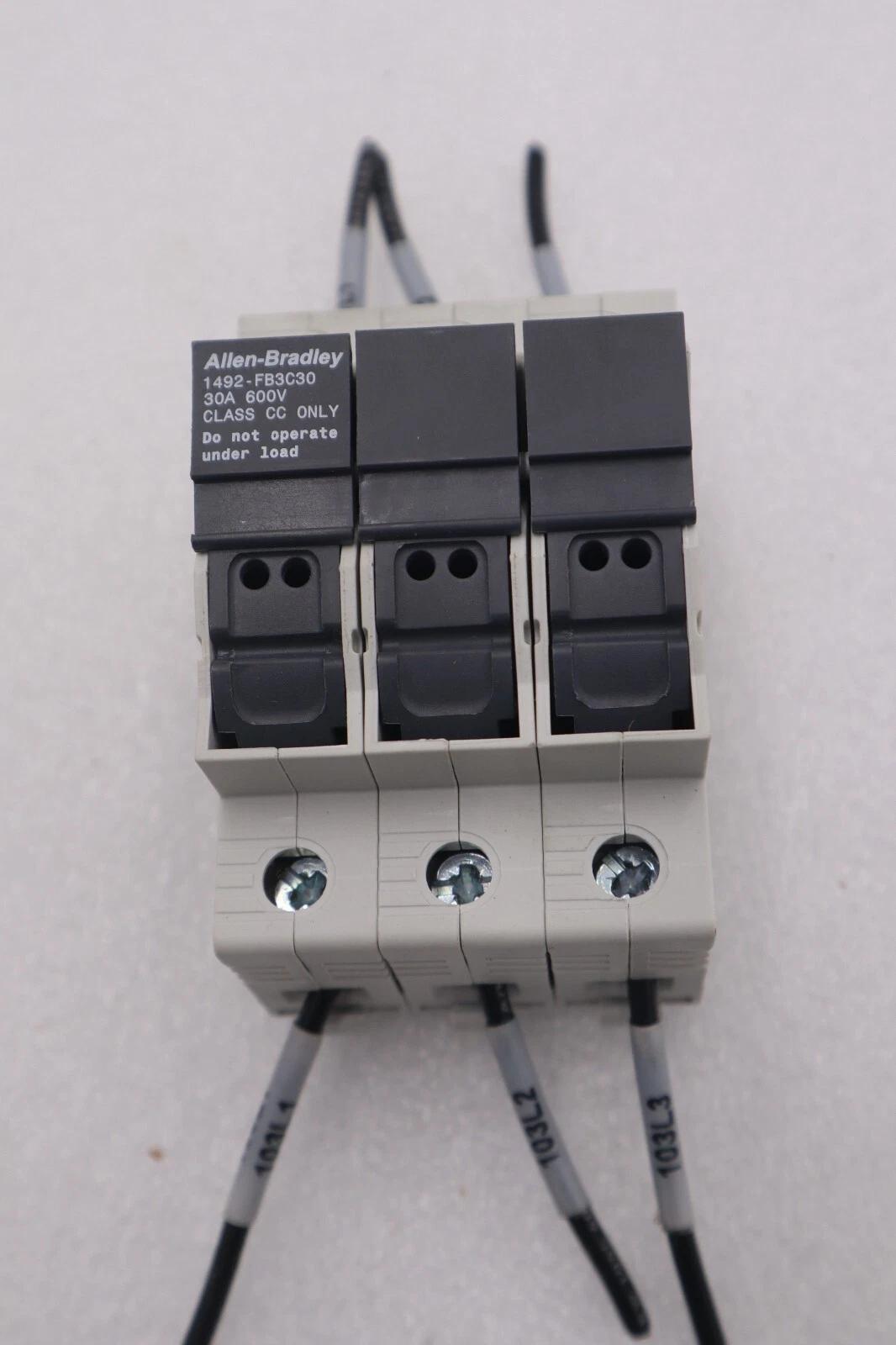 Allen-bradley 1492-fb3c30 series b 30a 600v class cc fuse holder stock #k-579a - Image 1
