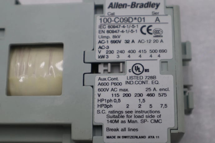 Allen-Bradley Bradley 100-C09D01 Contactor SER A USA STOCK K-3889 - Image 2