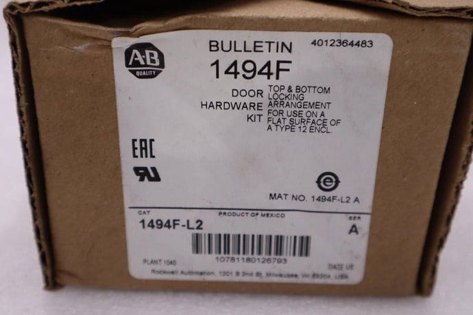NEW OPEN BOX Allen-Bradley Allen-Bradley 1494F-L2 SER A Door Hardware Kit STOCK H1261 - Image 2