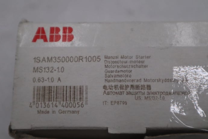 NEW OPEN BOX ABB MS132-1.0 - 1SAM350000R1005 - Manual Motor Starter STOCK H80A - Image 2