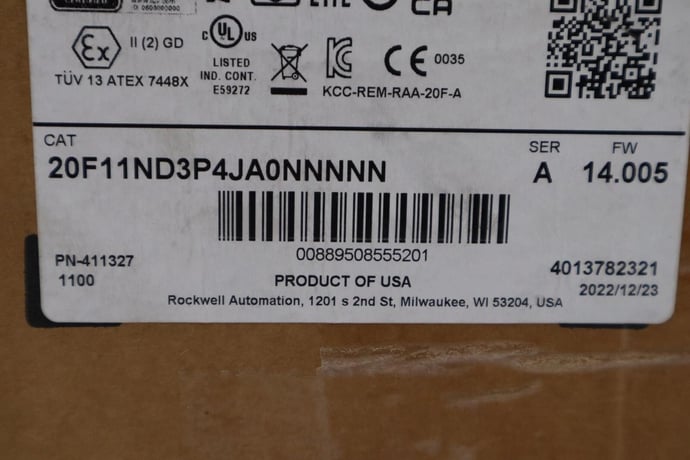 20f11nd3p4ja0nnnnn powerflex 753 2 hp drive vfd new 2022 stock 5698 - Image 2