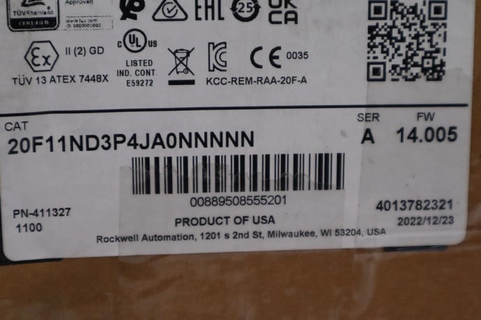 20f11nd3p4ja0nnnnn powerflex 753 2 hp drive vfd new 2022 stock 5696 - Image 2