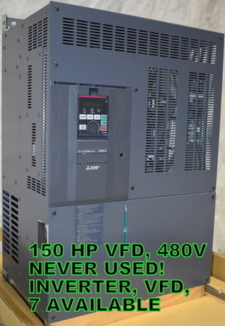 150 HP Mitsubishi, VFD inverter, 3-phase, Ethernet, VFD drives, never used, 2023 - Image 5