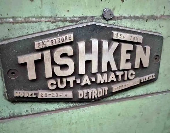 150 Ton, Tishken #CO-20-4-150, pre-punch & notch press, 2.5 stroke, air clutch - Image 7