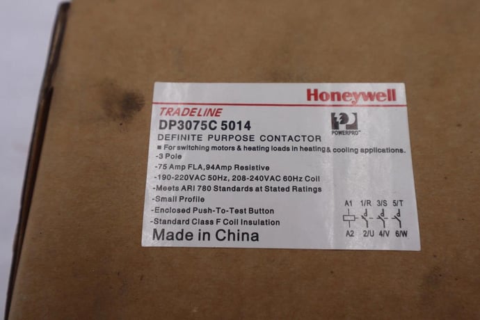 Honeywell DP3075C 5014 Definite Purpose Contactor, 3 Pole, 75Amp #K-2696 - Image 2