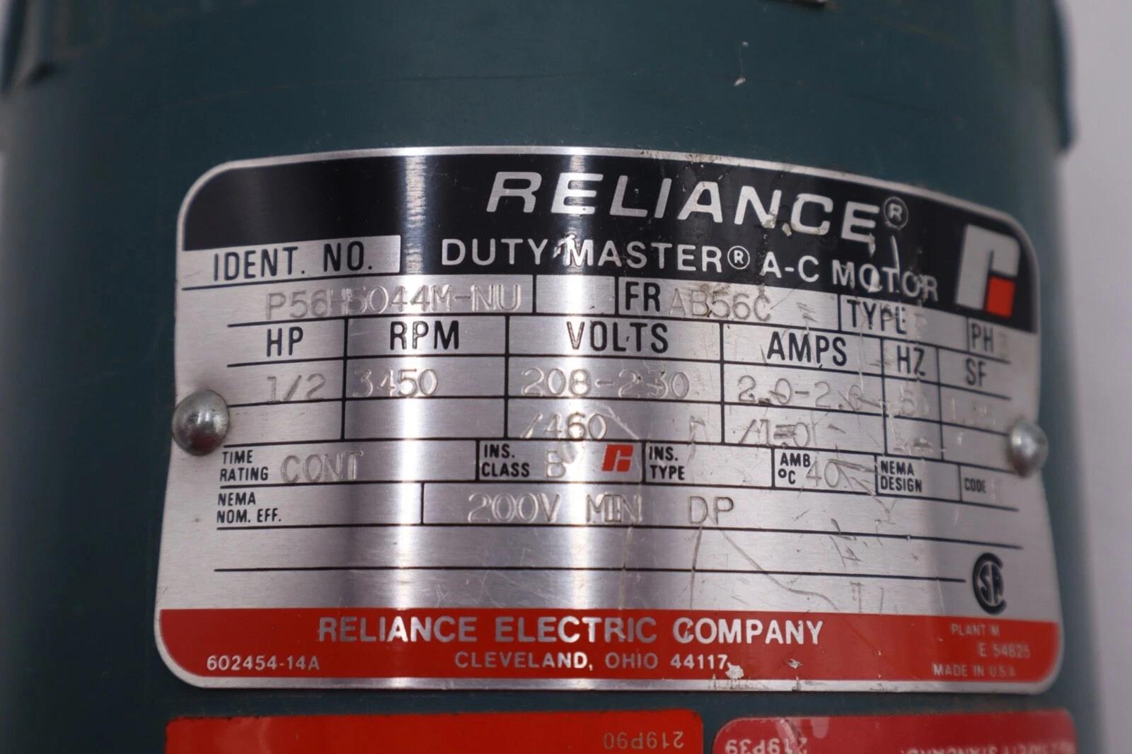 Reliance electric company p56h5044m-nu ac motor #2552 - Image 2