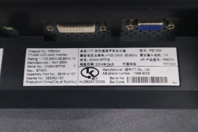 SURPLUS NEVER USED HP PE1238 L1730 17' ' LCD Monitor STOCK H81 - Image 4