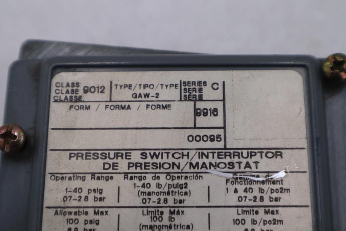 New open box square d 9012 gaw-5 ser c pressure switch stock 5495 - Image 5