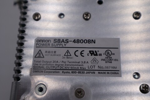 S8AS-48008N Omron DIN Rail Mount Power Supply 20A STOCK 4024-A - Image 2