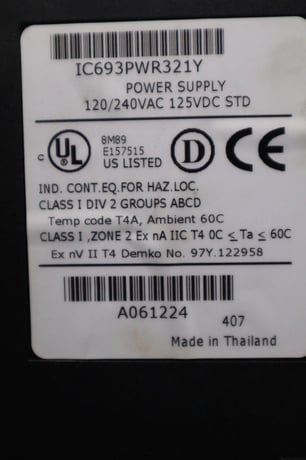 General Electric IC693PWR321Y 120/240VAC Power Supply 9030 Series STOCK 3497A - Image 2