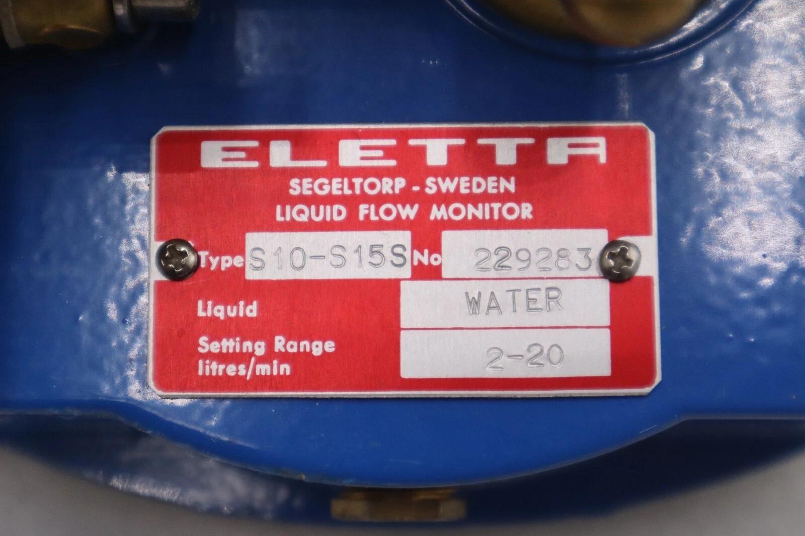 Eletta s10-s15s liquid water flow monitor 229283 range 2-20 l/min new #5621a - Image 2