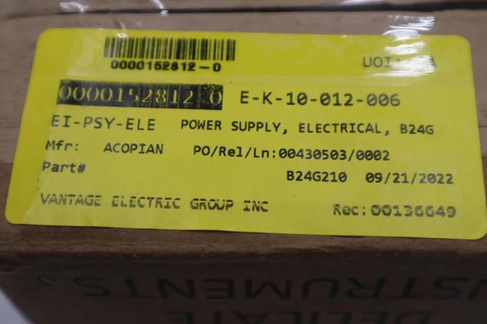 Acopian B24G210 Regulated Power Supply 1-1/4 A 250V STOCK G179A - Image 3