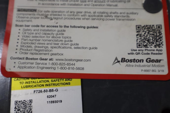 Boston Gear F726-50-B5-G Reducer NEW UNIT STOCK G165 - Image 3