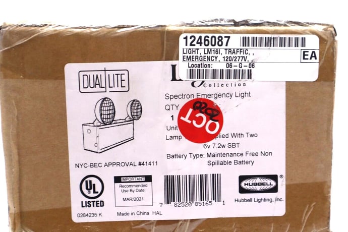 Hubbell lighting spectron emergemcy light non spillable battery stock #2493 - Image 2