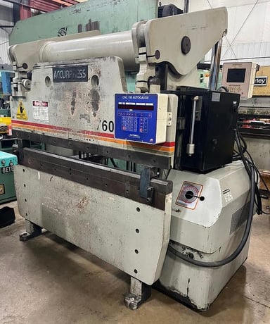 60 Ton, Accurpress #7606, CNC hydraulic press brake, 6' overall, 54.5" between housing, 8" stroke, 8" throat - Image 1