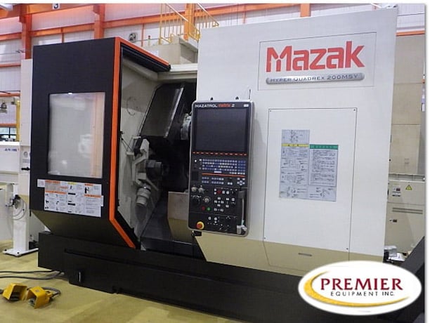 Mazak #Hyper-Quadrex-200MSY, CNC turning center with milling, Mazatrol Matrix 2 Control, 2.5" bar, 8" chuck - Image 1