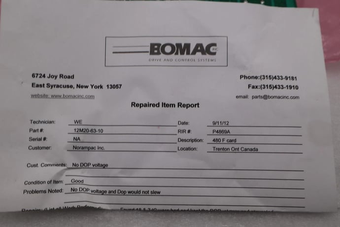 Bomac electro-flyte 12m20-00023-61 / 12m2000023 board stock 3759a - Image 5