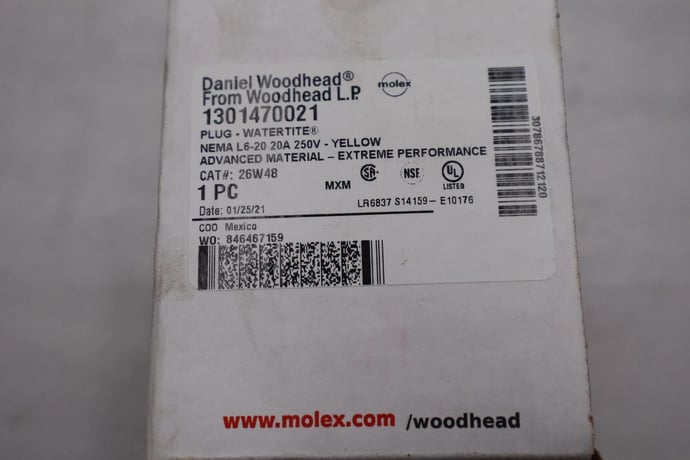 1301470021 Plug- Watertite Turnexwatert Controlled Automation t# 26W48, NEMA L6-20A STOCK 3979 - Image 3