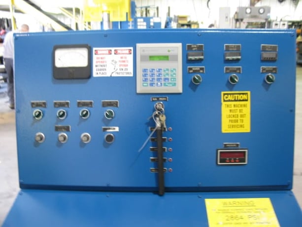 450 Ton, Newman, hydraulic, 60" x26", 12" daylight & stroke, 20 HP, emboss &/or compression mold, #2236 - Image 5