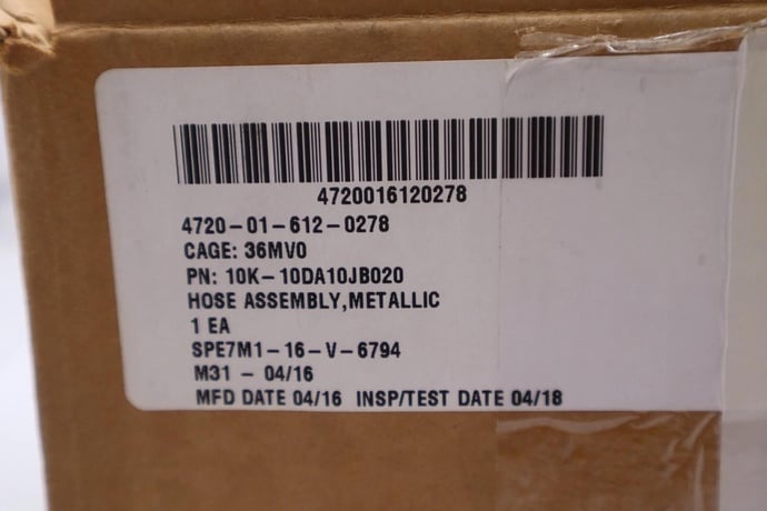 Spartan 4720-01-612-0278 hose assembly #2745 - Image 1