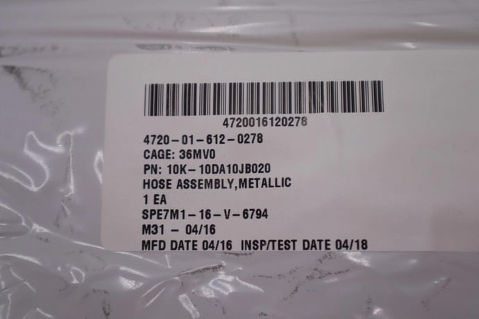 Spartan 4720-01-612-0278 hose assembly #2745 - Image 3