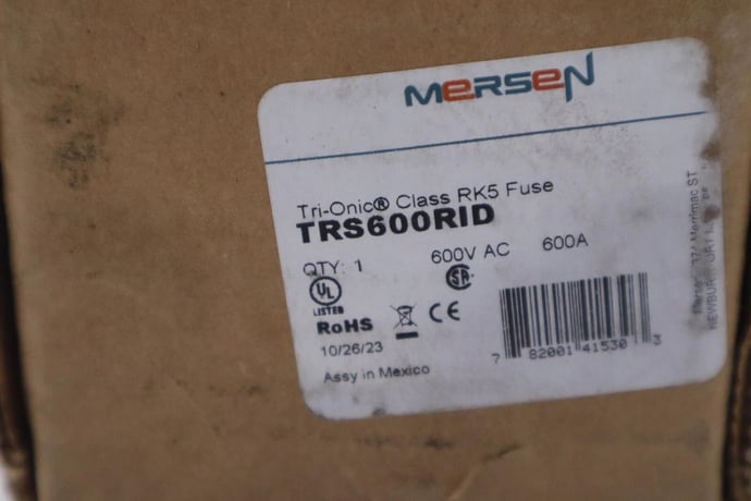 Mersen fuse trs600rid tri-onic class rk5 fuse new in box #3512a - Image 2
