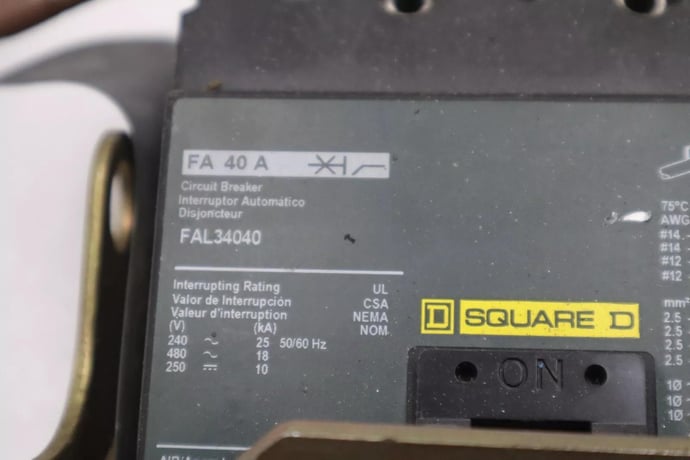 Schneider electric 9422cfa10 square d fal34040 stock 2401a - Image 1