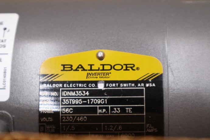 New Baldor IDNM3534 Inverter Duty AC Motor .33HP 1725RPM 3PH 60Hz STOCK H1569 - Image 2