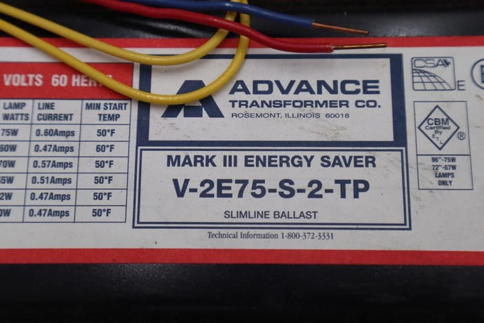 ADVANCE BALLAST V2E75-S-TP MARK III ENERGY SAVER #L-778 - Image 3