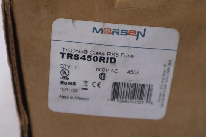 Mersen fuse trs450rid tri-onic class rk5 fuse new in box #3511a - Image 2