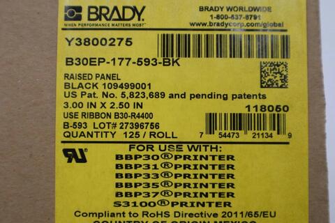 New in box brady b30ep-177-593-bk black ribbon cartridge stock h98 - Image 2