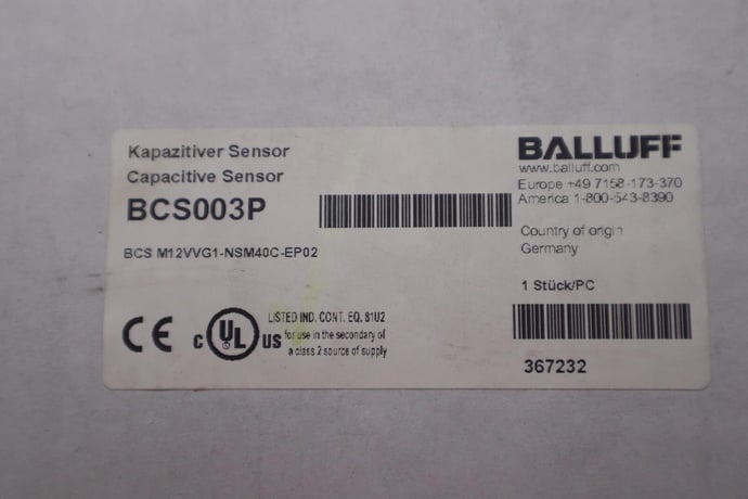 Balluff Capacitive Sensor BCS003P BCS M12VVG1-NSM40C-EP02 New Open Box #K-1756 - Image 2