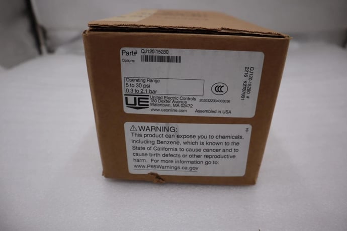 UNITED ELECTRIC Controls QJ120-15280 PRESSURE SWITCH, 5-30 psi, New #2922A - Image 1