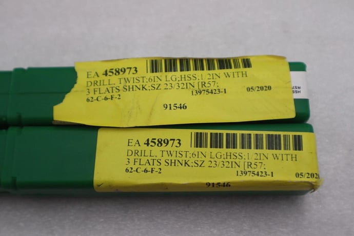 EA 458973 Drill Twister Bit Ground 6inch Length 3 Flats #K-2230 - Image 1
