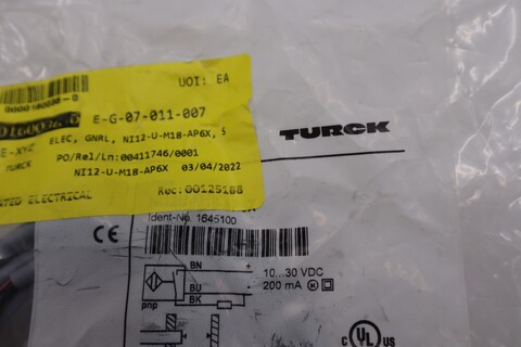 Turck INDUCTIVE SENSOR Ni12-U-M18-AP6X (1645100), new, STOCK G981A - Image 3