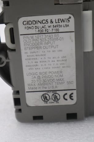 GIDDINGS & LEWIS M.1017.3143 R5 STEPPER OUTPUT ENCODER INPUT STOCK 655-D - Image 2