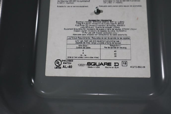 New square d h361awc fusible safety receptacle switch 30amp stock h716 - Image 3