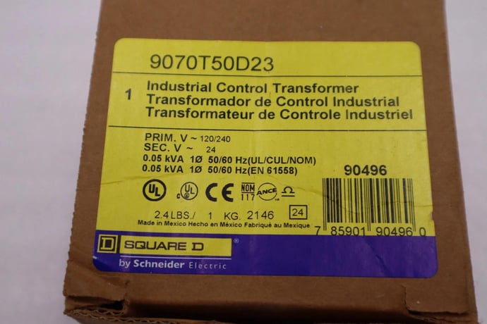 NEW IN BOX Square D 9070T50D23 Control Transformer STOCK H1008 - Image 2