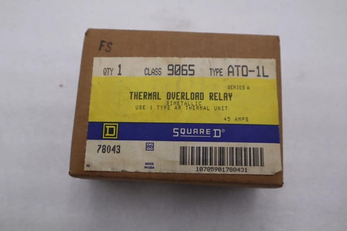 NEW OPEN BOX Square D 9065AT0-1L Thermal Overload Relay, 600V, 50A STK G990A - Image 4
