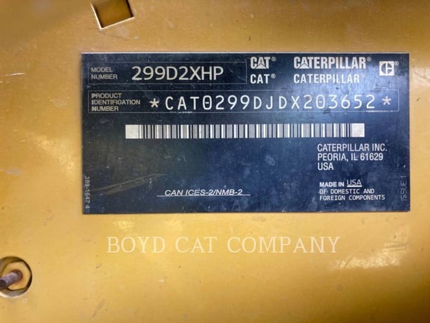Cat 299D2 XHP, Skid Steer Loader, 2612 hours, S/N: DX203652, 2018 - Image 6