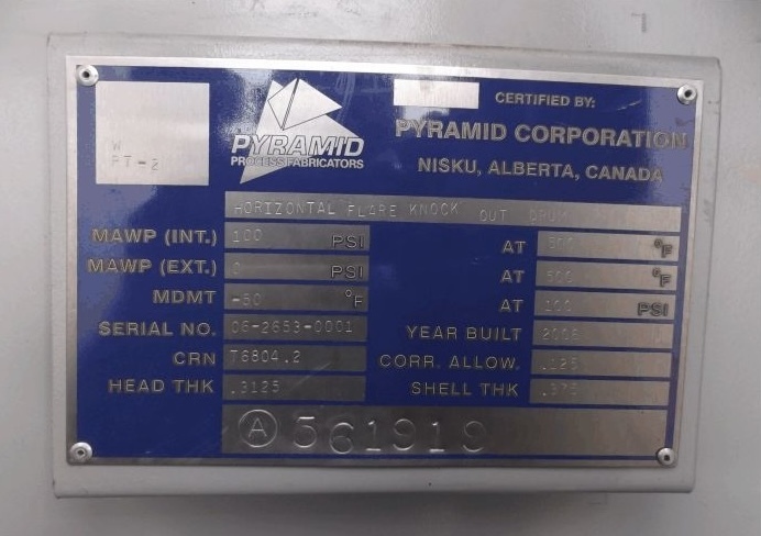 48" x 15' Flare Knockout, 32 bbl, 100 psi, 2006 - Image 5
