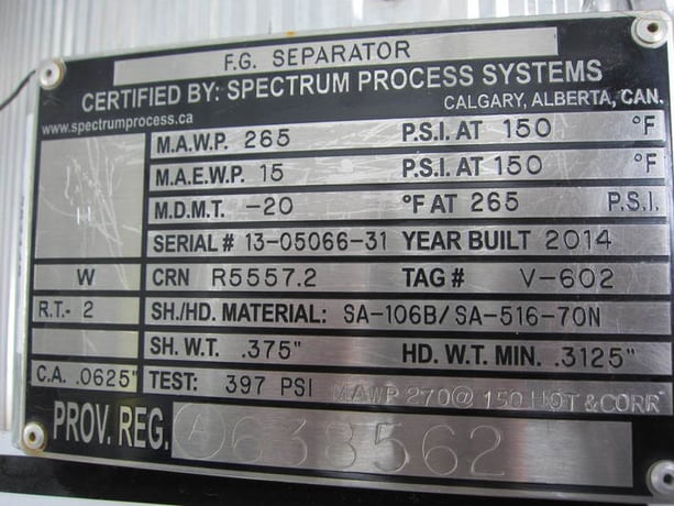 16" Sweet Vertical Fuel Gas Separator, 265 psi, 2014 - Image 8