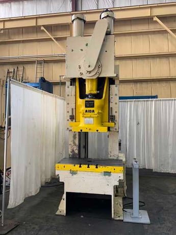 150 Ton, Aida #FP-XGC-150SU, gap frame press, 7.8" stroke, 15.7"Shut Height, 45 SPM, 10 HP, air clutch & - Image 2