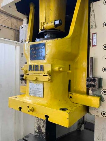 150 Ton, Aida #FP-XGC-150SU, gap frame press, 7.8" stroke, 15.7"Shut Height, 45 SPM, 10 HP, air clutch & - Image 7