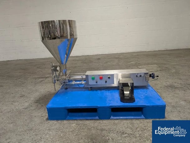 IMACO #Gemini-1PD, Piston Filler, Stainless Steel prodcut, hopper, nozzle, pedal - Image 1