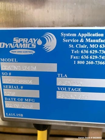 Spray Dynamics, Spray Coating System, FastBack Feeder, Liquid & Dry Applicators, Stainless Steel Mix Tanks - Image 4