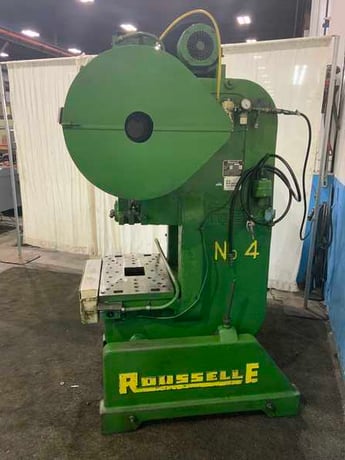 40 Ton, Rousselle #4, OBI back geared press, 4" stroke, 11" Shut Height, air clutch & brake, 45 SPM, 5 HP - Image 7