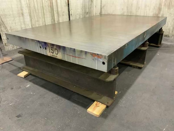 85" x 143-1/2" Cast iron layout surface plate with stand, adjustable leveling screws - Image 8