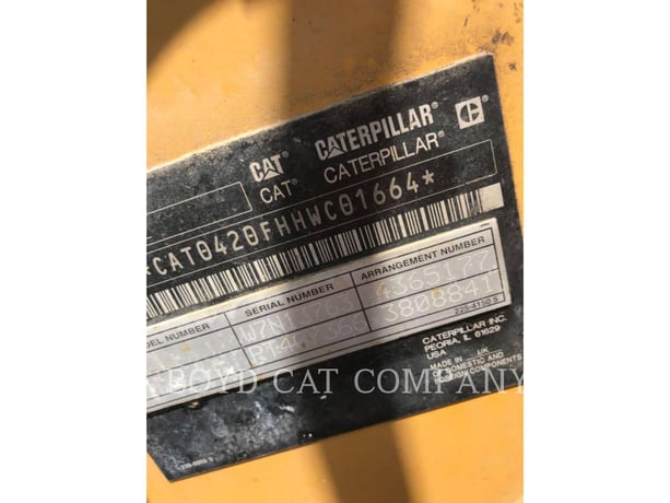 Cat 420F2ST, Backhoe Loader, 1773 hours, S/N: HWC01664, 2016 - Image 6