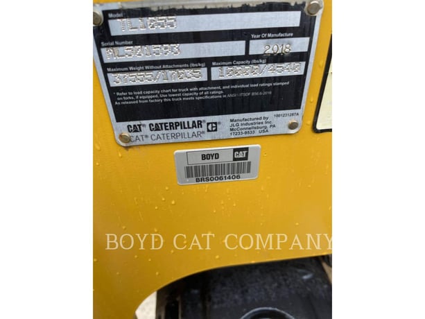 Cat TL1055D, Telehandler, 2293 hours, S/N: ML501593, 2018 - Image 6